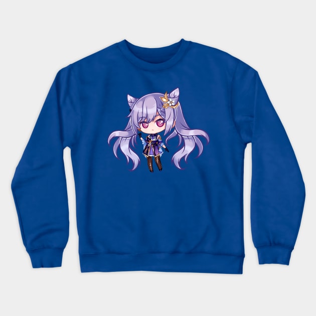 Keqing chibi Crewneck Sweatshirt by HellaKumii